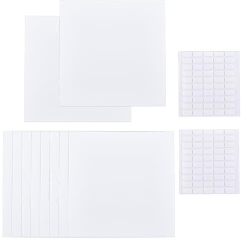 SUPERFINDINGS 10 placas de cubierta para agujeros de pared con 60 pegatinas de plástico de 13 cm, placa a prueba de polvo, placa en blanco mate cuadrada para cubrir agujeros de cartón-yeso en paredes