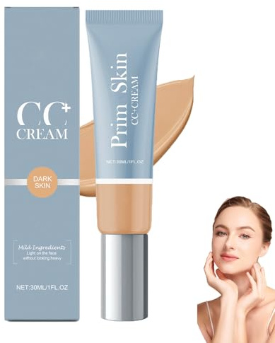 CC-Creme für ältere Frauen, farbkorrigierender und aufhellender Gesichts-Concealer, matte, voll deckende Foundation, langanhaltend feuchtigkeitsspendend und ebenmäßiger Hautton (dark 1pcs)