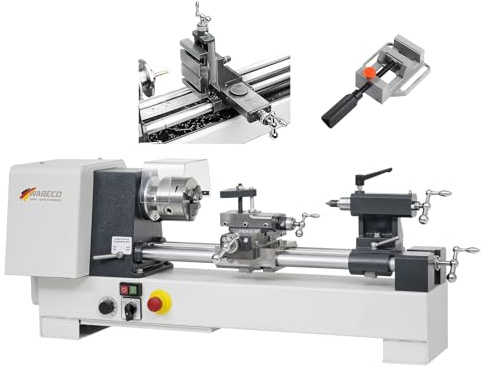 WABECO Drehmaschine D2000 H20 mit Frästisch und Maschinenschraubstock 1,4 kW Spitzenweite 350 mm Made in Germany