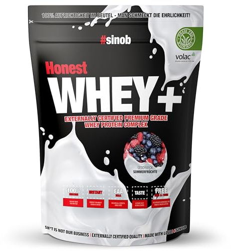#sinob Honest Whey Sommerfrüchte 820 g | Grass Fed Whey Protein Pulver | Aus irischer Weidemilch | Mit Sonnenblumenlecithin statt Sojalecithin
