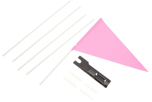 Healvian Multifunktionale Fahrradwarnfahne mit 190cm Verstellbarem Fahnenmast Reflektierend Bruchfest Pink Fahrradzubehör für Senioren Zur
