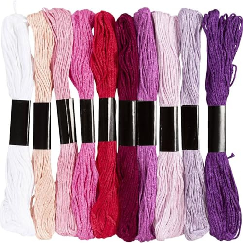 Stickgarn 10x8 m/ 1 Pck, Dicke 1 mm verschiedene Sortierungen (Lila-Pink)