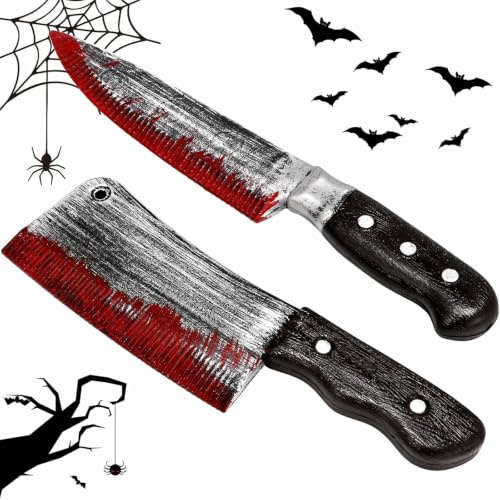 2pcs Fake Knife Halloween Prop, Plastic Knife for Halloween Fancy Dress Accessorie