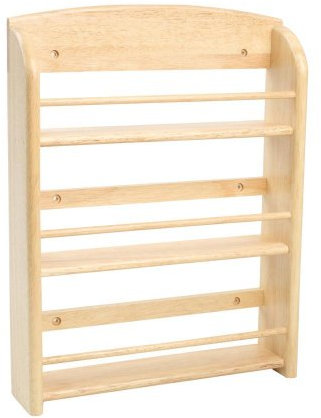 T&G Scimitar Étagère à épices Bois d'hévéa Fixations incluses (Pots à épices non fournis)