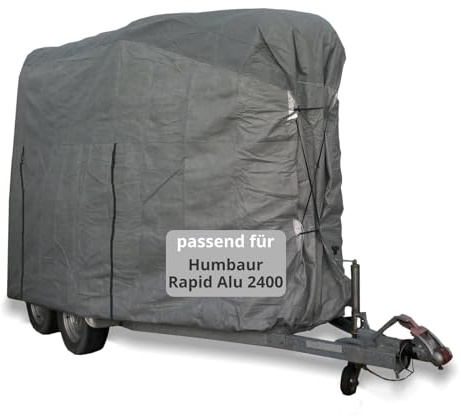 Car-e-Cover Bâche de protection en non-tissé 4 couches extra robuste pour remorque à deux chevaux - Taille M - Imperméable et résistante aux UV - Convient pour Humbaur Rapid Alu 2400