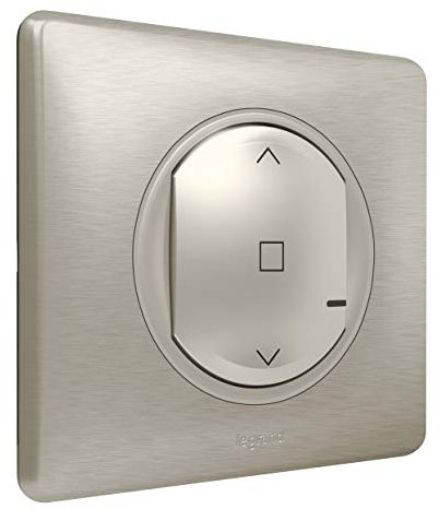 LEGRAND - Interrupteur Connecté pour Volets Roulants - Pour Installation Céliane With Netatmo - Interrupteur à Câbler - Avec Plaque - Métal Titane