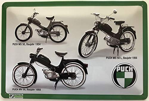 Deko7 Blechschild 30 x 20 cm Puch MS 50 - MV 50 - Stanglpuch 1954-1956 - 1958