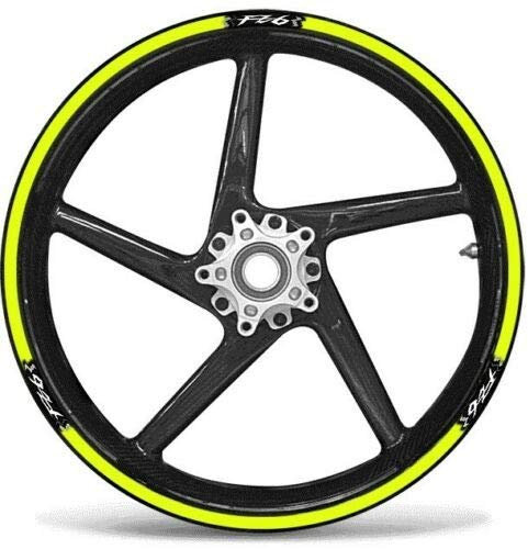 labelbike - Adesivi Strisce Moto Cerchi Ruote 17 Kit Protezioni compatibili con YAMAHA FZ6 NAKED giallo fluo
