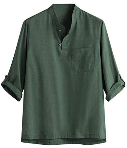 Neu Herren Sieben-Cent-Bluse, Männer Sommer-Neuer Art-Mode-Reine Baumwolle und Hanf-Spitzen-T-Shirt