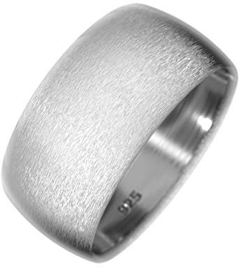 Fly Style Bandring für Damen und Herren aus 925 Sterling Silber | 4-10 mm breit | matt oder poliert, Ring Grösse:21.0 mm, Oberfläche:10mm Matt