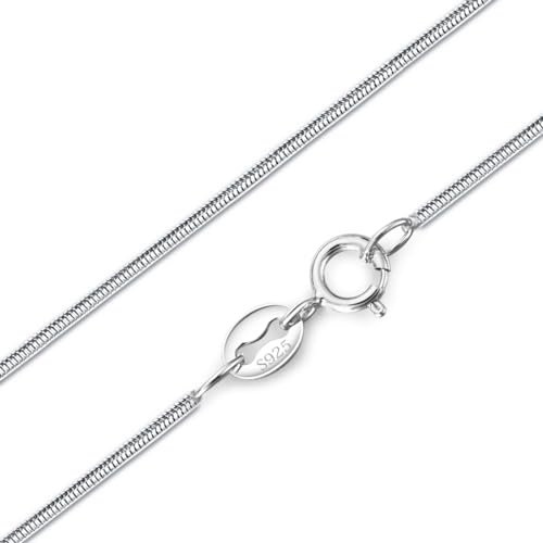 DALARAN Silver Chains for Women 18 Inch Sterling Silver Snake Chain Necklace Italian Necklaces 0.7mm