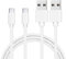 PHONILLICO Lots 2 Cables compatible avec Huawei P SMART 2019 / P SMART PLUS 2019 / P10 LITE/ P9 LITE / P8 LITE / P8 LITE 2017 - [PACK 2] Cables Micro USB Nylon Tressé Argent Blanc 1 Metre