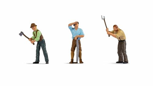 NOCH Holzfäller, realistische Modellfiguren, handkoloriert für Spurweite 0 zur realistischen Landschaftsgestaltung, Mehrere Farben