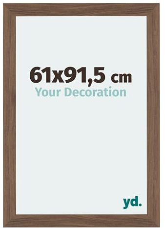 yd. Your Decoration - Bilderrahmen 61x91.5 cm - Nussbaum Dunkel - Billderrahmen aus MDF mit Acrylglas - Antireflex - 61x91.5 Rahmen - Mura
