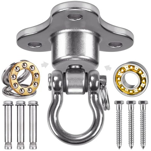 BeneLabel Schaukel Deckenhaken Lager, 360 Drehbar Hängematte Befestigung Schwerlast Hängesessel Aufhängung Boxsack Deckenhalterung ösenhaken Schraube für Holzbalken/Betondecken,Bis 408kg / Dreieck