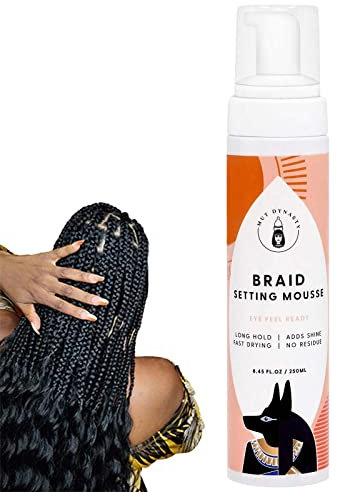 Mut Dynasty Moose Hair Setting Lotion Schaum für Box-Zöpfe und langanhaltenden Halt – Professionelles Flechtversiegelungs-Mousse für schwarze Frauen, 250 ml