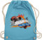 Turnbeutel Rucksack - Hot Wheels Tasche - 8-Bit Logo - Unisize - Hellblau - beuteltasche turn beutel umhängebeutel stoff backpack gym bag stoffsackerl turnen baumwoll einfarbig uni baumwolle kinder