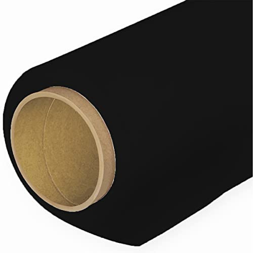 BOLLUMA Seamless Background Paper Backdrop 1.35x10m / 4.4x32.8ft, Jet Black, 44, Photo Studio Paper Roll for Portrait, Product, Pet, Family Photography Shooting, Video Filming