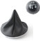 Cuffia Leva Cambio Manuale + Pomello + Ghiera Cromata Interna e Esterna Telaio Compatibile con Fiat 500 2007> Cuciture Nere 5 Marce Set Completo Ricambio Auto (Cuffia + pomello Carbonio)