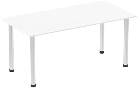 Dynamic Office Solutions Impulse 1600mm Straight Table with Post Leg White Aluminium