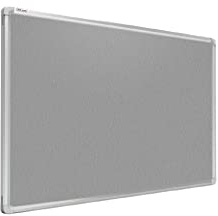 ALLboards Pinnwand Filztafel 300x120cm mit Alurahmen, Textiltafel Grau