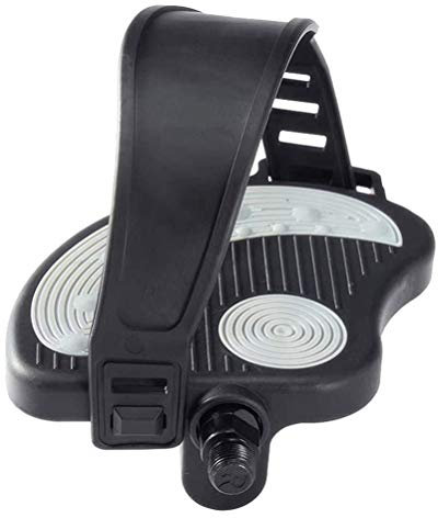 Fahrradpedale, 1 Paar Fahrradpedale mit Zehenclips, Käfigen und Riemen, Rutschfeste Pedale für Heimtrainer, Spin-Bike, Mountainbike (Schwarz 12.7mm)
