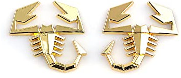 2 Stück Skorpion-Emblem, 3D-Metall-Abzeichen, Auto-Seite, Rückseite, Vorderseite, Dekoration, Aufkleber, passend für Universal-Auto, Fahrzeug, LKW (Gold)