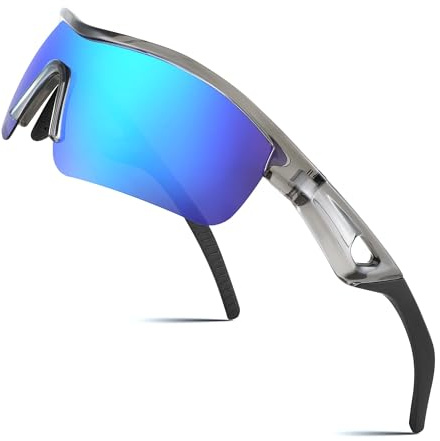 FEISEDY Sport Sonnenbrille Polarisiert Herren Damen Fahrradbrille B2372 | Verspiegelte Linse, UV400 Schutz für Radfahren Angeln Fahren Laufen