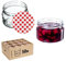 KADAX 50st Einmachgläser 250 ml, Marmeladengläser mit Twist-Off Deckel fi82, Dessertgläser, Luftdicht & Spülmaschinenfest, Dickwandiges Glas, Auswahl an Schraubverschlüssen (Rot kariert)