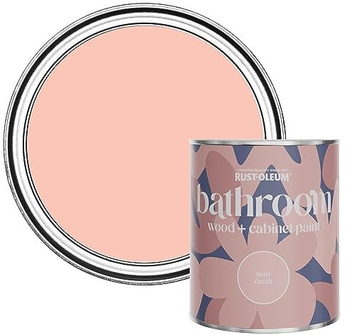 Rust-Oleum Peach Moisture Resistant Bathroom Wood and Cabinet Paint in Matt Finish - Happy As A Clam 750ml