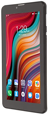 Airshi HD Tablet, 7 Inch Call Tablet Expandable Up to 128GB Black 1960x1080 HD 2.4G 5G Dual Band WIFI 6000mAh Capacity Play Reading (UK Plug)