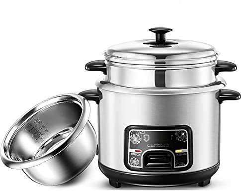 Olla Arrocera,Ollas Arroceras, (2-6L) Olla Arrocera Portátil Olla Interior De Acero Inoxidable con Vaporera, Funciones Calientes, para 1-11 Personas,6L