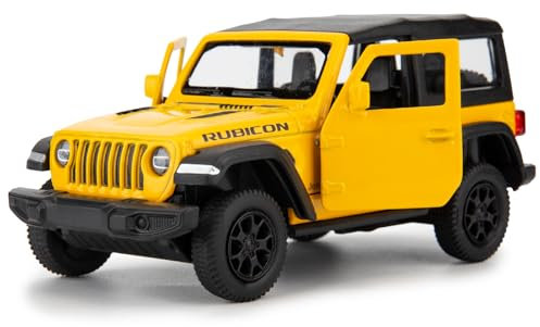 imtfzct 1/36 Jeep Wrangler Rubicon Casting Modell, Zink Legierung Kinder Spielzeug, Freizeit Auto, Geschenk für Jungen und Mädchen (gelb)