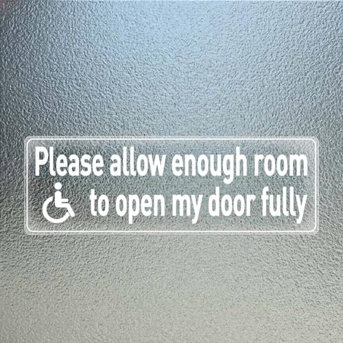 YIKIADA 10 Pack Disabled Sticker 150 × 50 mm Vinyl Please Allow Enough Room to Open My Door Fully Decals Window Self Adhesive Sign for Car Van Vehicle