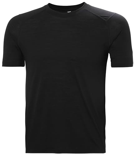 Helly-Hansen Men's HH Durawool Crew Long Sleeve Base Layer, 990 Black, Large