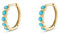 Ayoiow Earring 925 Sterling Silver Earrings Hypoallergenic Mosaic Turquoise Gold Hoop Earrings