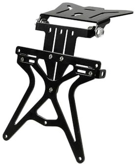 Motorrad-Kennzeichenhalter für italienische Nummernschilder, Höhe und Neigung, verstellbar, mit Unterbodenbefestigung, Aluminium, 15 x 10 cm, Schwarz