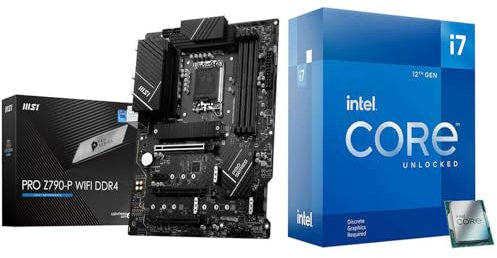 INLAND Procesador de escritorio Intel i7-12700KF para juegos de 12 (8P+4E) núcleos de hasta 5.0 GHz desbloqueado LGA1700 con placa base MSI PRO Z790-P WiFi DDR4