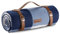 VonShef Picnic Blanket, Blue & White Tartan Outdoor Rug with Waterproof Backing, 6 Person Weatherproof Picnic Mat with Faux Leather Handle, Water Resistant Camping Accessories, 147x180cm