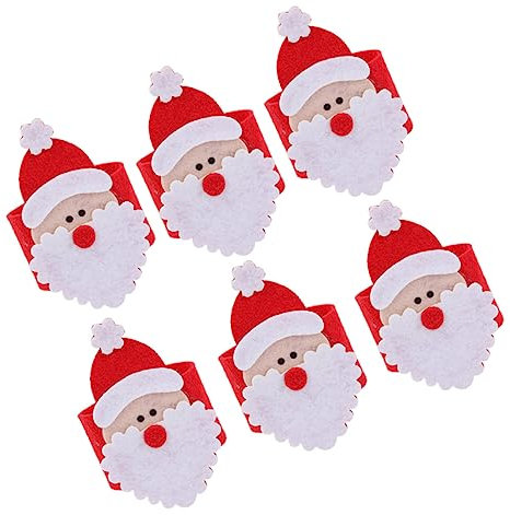 GRIRIW 8St Serviettenhalter rustikale serviettenringe Weihnachtsmann Serviettenring Weihnachtsdekorationen Tischdekoration Ornament Hochzeitsdekorationen Weihnachten Serviettenringe rot