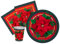 Ciao- Kit Vaisselle de Fête Christmas (Assiettes, gobelets, Serviettes), AZ173, Rouge, Vert, 8 Persone