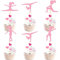 Blumomon 25 Stück Glitter Gymnastik Cupcake Toppers Mädchen Turner Cupcake Dekorationen Picks Rosa Gymnastik Sport Thema Tortendekorationen Mädchengeburtstag Geburtstag Party Supplies