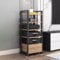 audio rack hifi regal 5-stöckiger AV-Medienständer mit Schublade – 120 cm hoher Audio-Rack-Tower mit höhenverstellbaren Regalen – großer Medienkonsolen-Plattenspieler-Ständer für Wohnzimmer und Schlaf