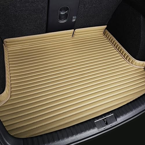 XLKWNNAD Auto Leder Kofferraummatte Für BMW i4 (G26) M50 2021 2022 2023, Allwetter Kofferraumwanne Cargo Teppich Kratzfeste rutschfest Schutzmatte Innere ZubehöR,B/Beige