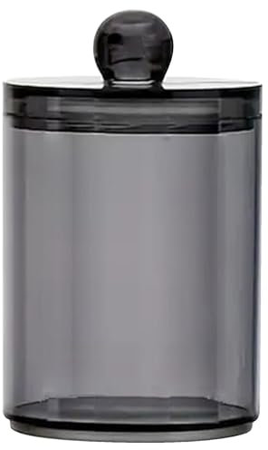 Recipiente para bastoncillos de algodón, recipiente de algodón negro, soporte transparente para bastoncillos de algodón, dispensador de bolas de algodón, contenedor de baño, organizador de