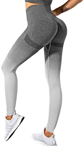 Getervb Damen Sports Leggings Booty Scrunch Butt High Waist Leggings Push Up Seamless Blickdichte für Gym Yoga Hosen Elastische Sporthose
