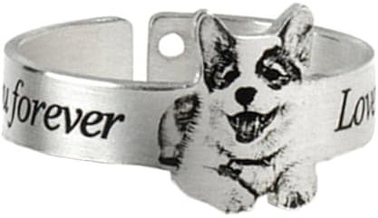 Svyqwmz Personalisierte Hund Katze Bild Ring benutzerdefinierte eingraviert Pet Name Foto Ring Memorial Geschenke für Frauen Männer