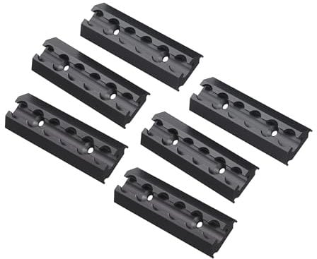 FTsolid 6X 15cm Alu Airlineschiene Zurrschiene mit Bohrungen Ladungssicherung Aluminium (Schwarz,eckig)