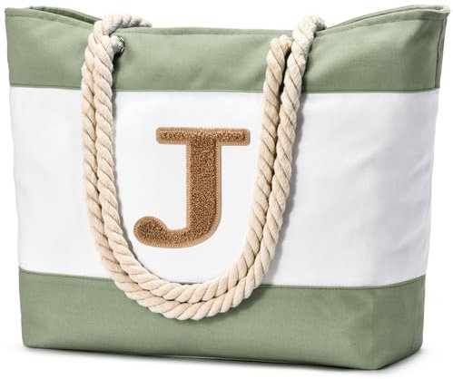 oscaurt Strandtasche Groß Tote Taschen Damen Bag Shopper Reisetasche Wasserdicht Weekender Strandtasche XXL Familie Faltbare Umhängetasche Sporttasche Geschenke für Frauen (J, Hellgrün)
