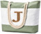 oscaurt Strandtasche Groß Tote Taschen Damen Bag Shopper Reisetasche Wasserdicht Weekender Strandtasche XXL Familie Faltbare Umhängetasche Sporttasche Geschenke für Frauen (J, Hellgrün)